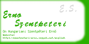 erno szentpeteri business card