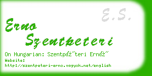 erno szentpeteri business card